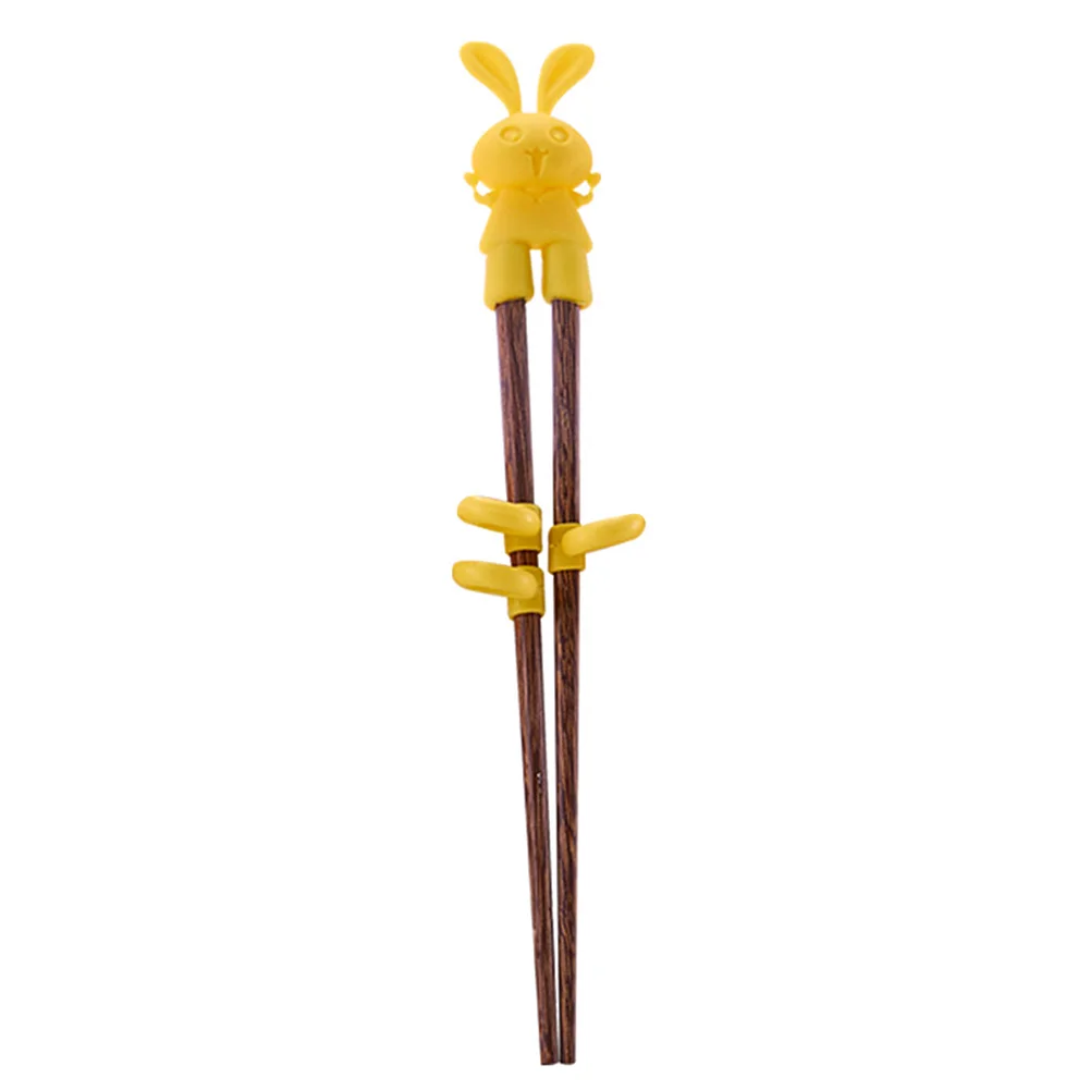 Yellow 1 пара детских палочек для еды Милая мультяшная обучающая палочка для еды детская китайская палочка для еды кухонные принадлежности - Цвет: Yellow