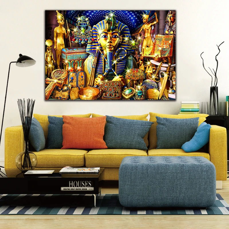 DIY картинки для раскраски по номерам с египетской статуей Картина Рисунок Рельеф