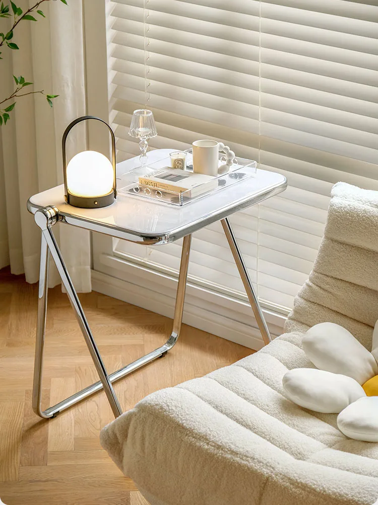 

Medieval Folding Table Nordic Contracted Wind Home Office Desk Chair Portable Bedside Table Combination Side Table Coffee Corner