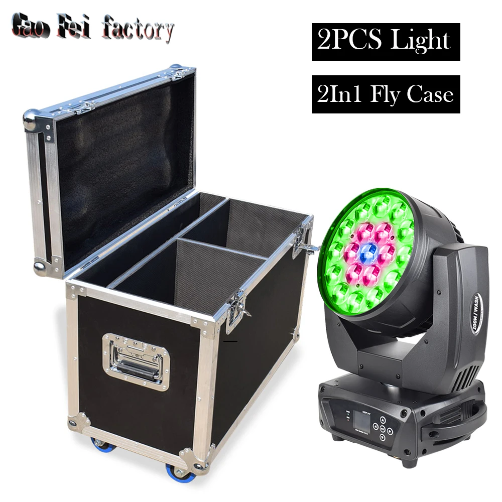 Led Zoom Lyre Wash Moving Heads Lights High Bright RGBW 4In1 Mixed Color 19X15W Mobile Spot Light For Dj Bar Wedding Activity  - buy with discount