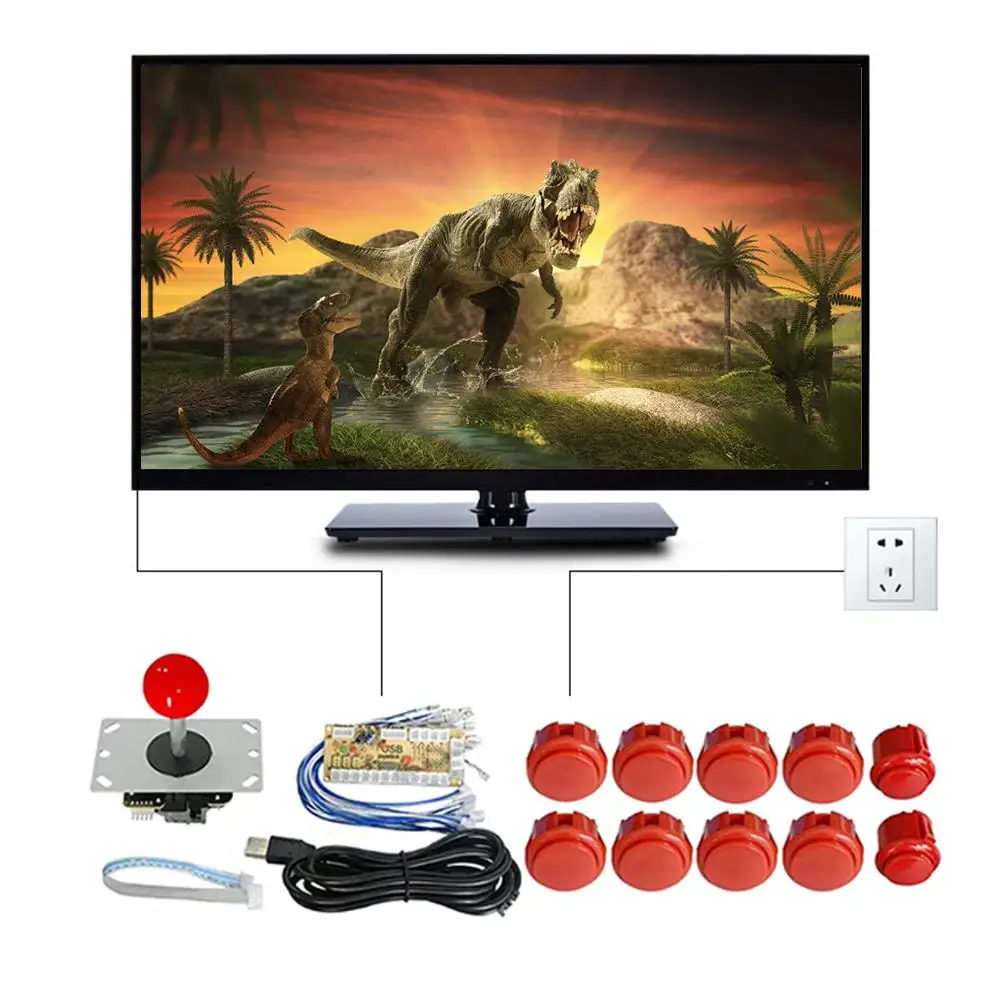 Набор джойстиков DIY для аркадной палки PC Games Mame Zero Delay Arcade Game Button Джойстик