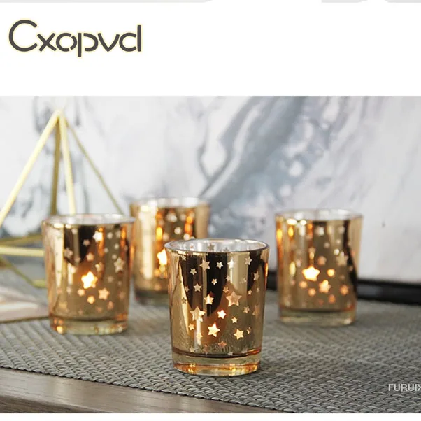 Mercury Glass Tealight Candle Holder For Wedding Parties Hotel Cafe Bar Home Decoration