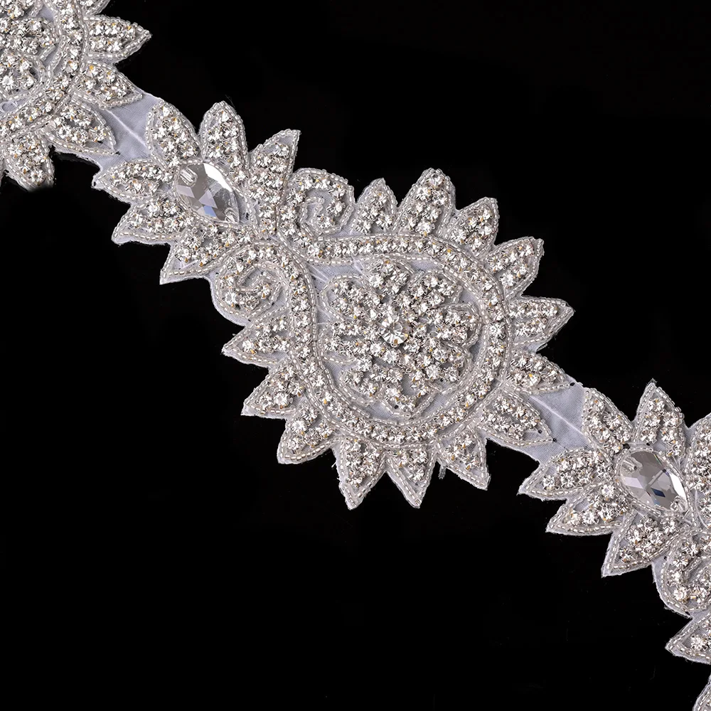 1 ярд 10 см подсолнухи Кристалл Стразы аппликация для свадебного платья Пояс