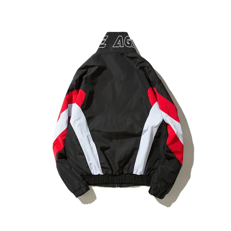 

ICPANS Hip Hop Jackets Streetwear Full Zip Windbreaker Color Block Patchwork Jacket Coats Harajuku Casual Jacket Tops Outwear