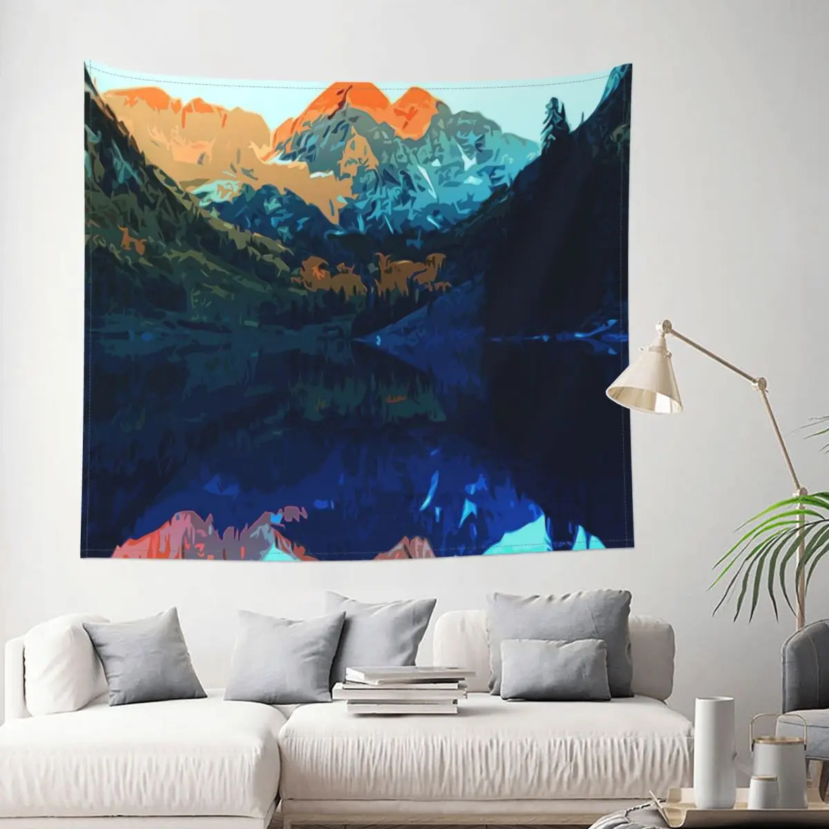 

Tapestry The Wonderful Maroon Bells Forest Nature Landscape Decor Wall Room Home Decoration Hanging Bedroom Kawaii Pattern Style