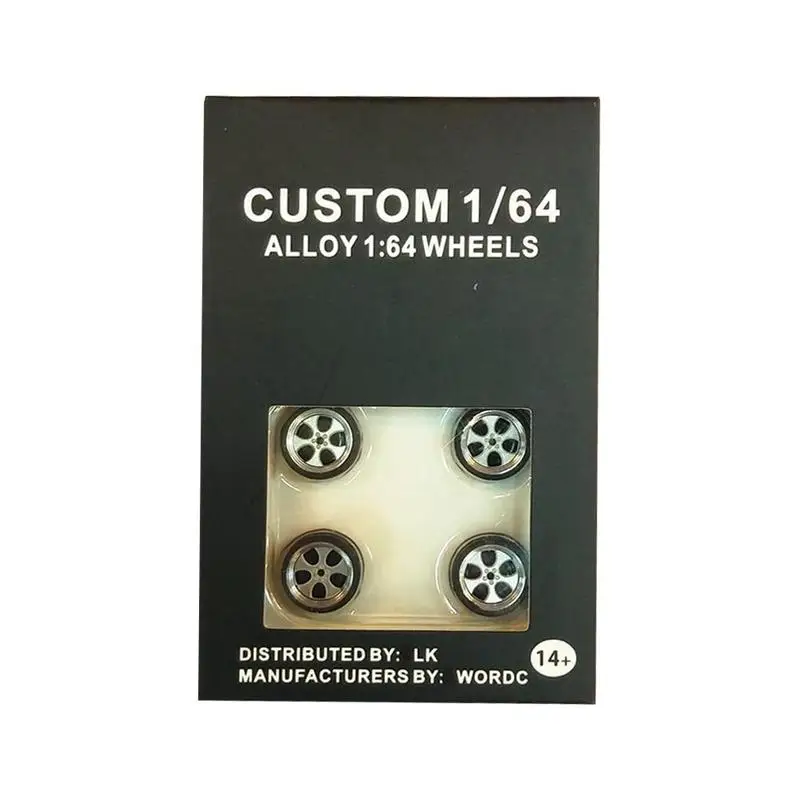 

Car Wheels Tire Modified Vehicle Alloy Car Refit Wheels For 1/64 Cars Suitable For Some Tomica Cars 4 Wheels One Set