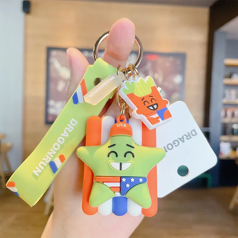 

WKOUD Cute Pentagram PVC Cartoon Keychain Multi-style Horse Key Rings Holder Alloy Key Chain For Women Girls Gift Jewelry