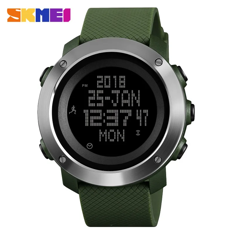 

SKMEI1430 men's sports electronic rubber watch multi-function watch step calorie compass