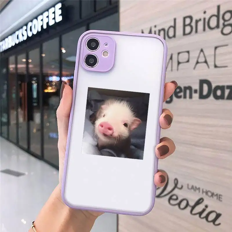 

Lovely Little Pink Pet Pig animal Phone Case matte transparent For iphone 7 8 11 12 plus mini x xs xr pro max cover