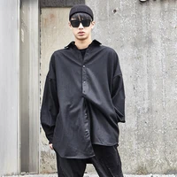 men long sleeve shirt spring and autumn new style before and after two wear alternative fashion recreational loose shirt
