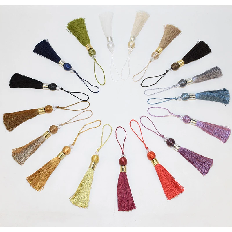 2pcs/lot 10cm Ball Tassel with Hanging Rope Silk Sewing Tassel Trim Decorative Key Tassel for Curtain Home Decoration
