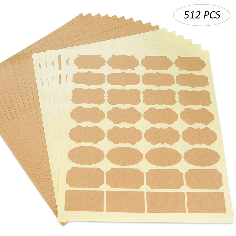 512 шт наклеек для баночек крафт бумажные этикетки наклейки Эфирное масло