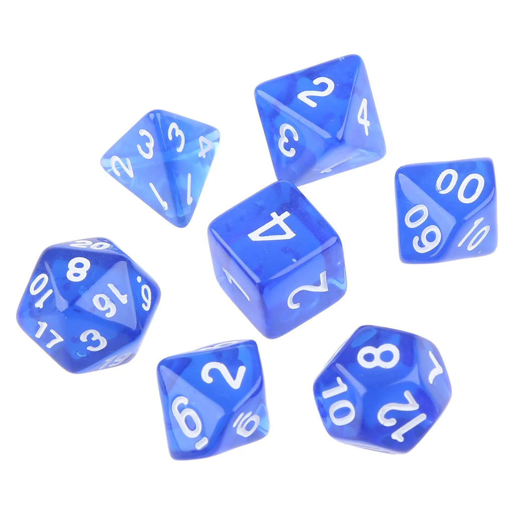 7-гранные кубики D4 D6 D8 D10 D12 D20 Magic-the-Gathering D &amp РПГ поли игровой набор Синие Кубики |