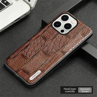 genuine leather coque phone case for iphone 13 pro camera protection cases non slip for iphone 13 pro max shockproof back cover