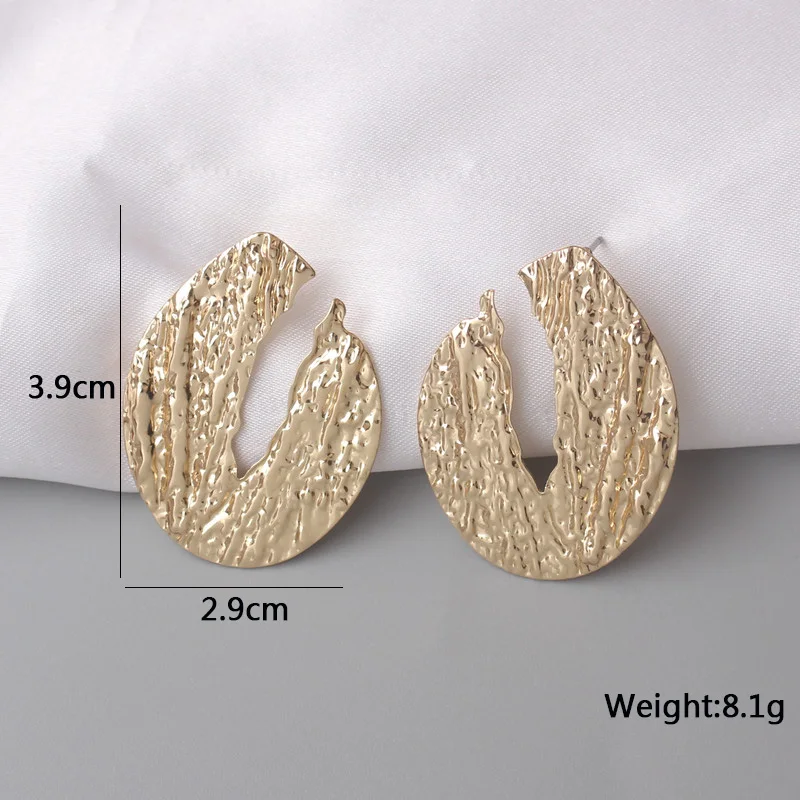 Женские круглые серьги-гвоздики простые геометрические металлические серьги