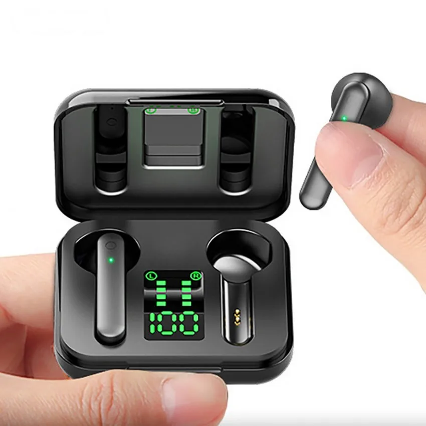 Bluetooth 5 0 Беспроводной наушники Q5 цифровой дисплей TWS Шум Снижение Мини In-Ear Pods для