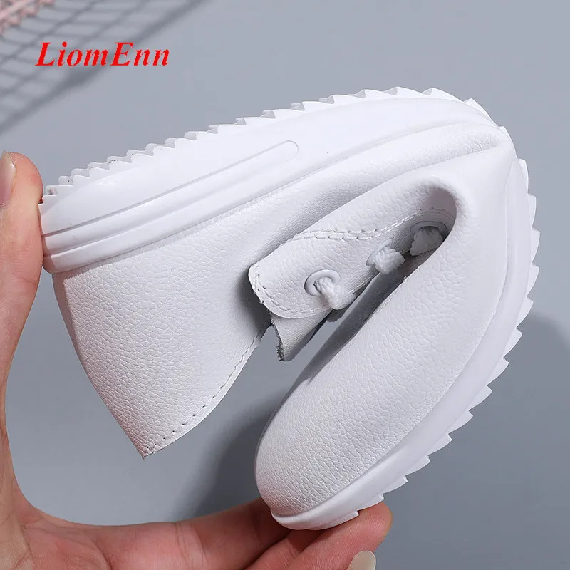 

Women's Flats Shoes Black White Leather Shoes Woman ballet Flats oxford Loafers Spring Running Sport Shoes 2021 Sneakers Tenis