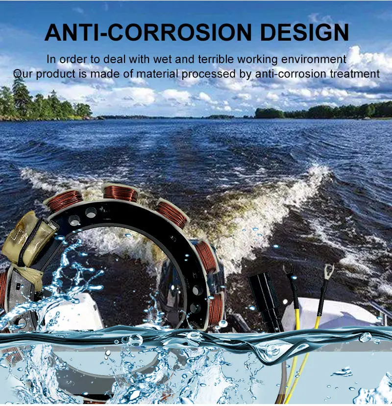 JETUNIT подвесной Запчасти узел статора 4Cyl 9Amp для Johnson Evinrude 65-115HP 583340 583536 763767 173-3536