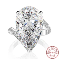 luxury water drop 18ct moissanite diamond ring 100 original 925 sterling silver engagement wedding band rings for women jewelry