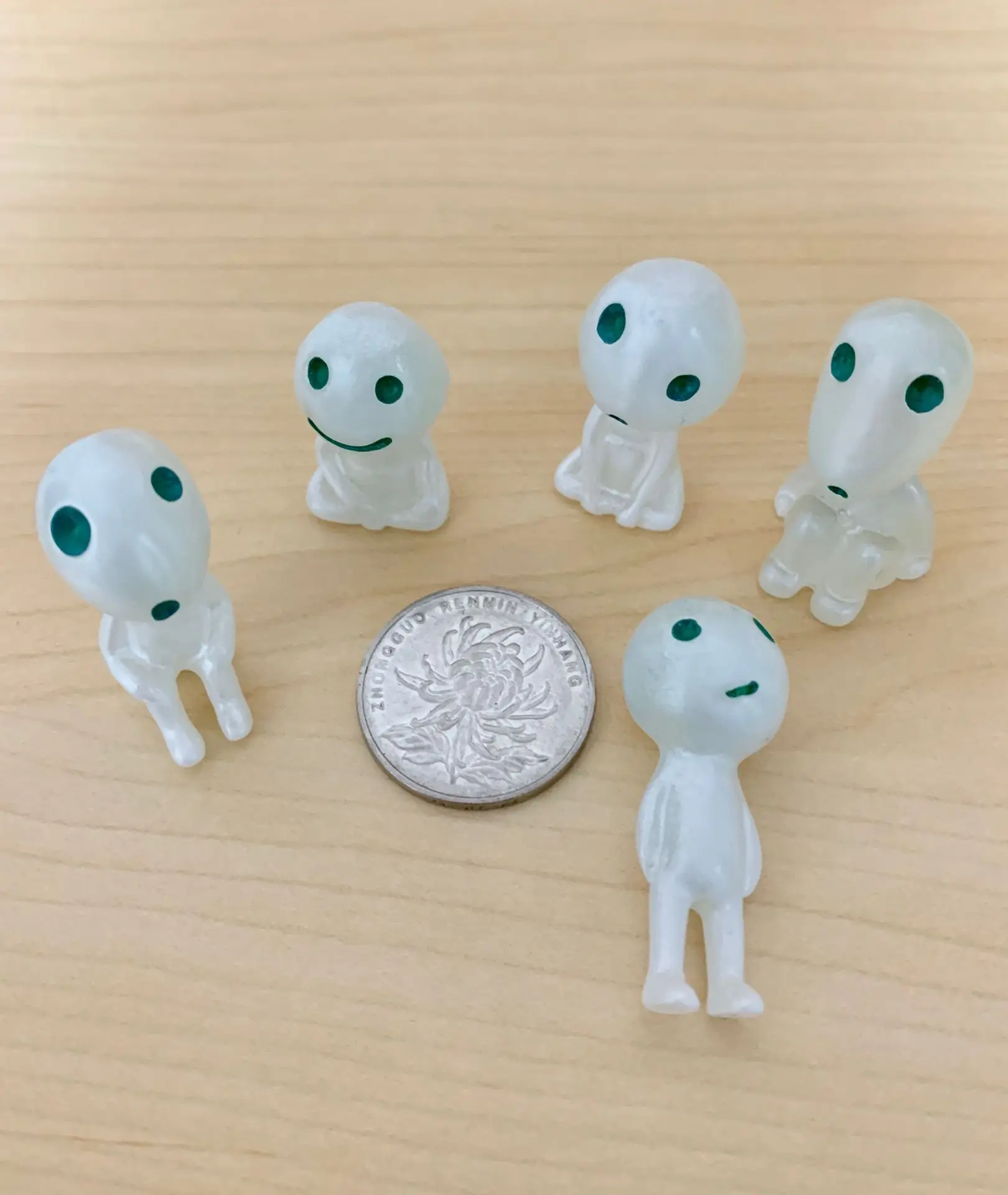 5pcs Cute Princess Mononoke Luminous Studio Ghibli Resin Action Figure Toys Glow In Dark Figurines Elf Tree Dolls for Kids Gift - купить по