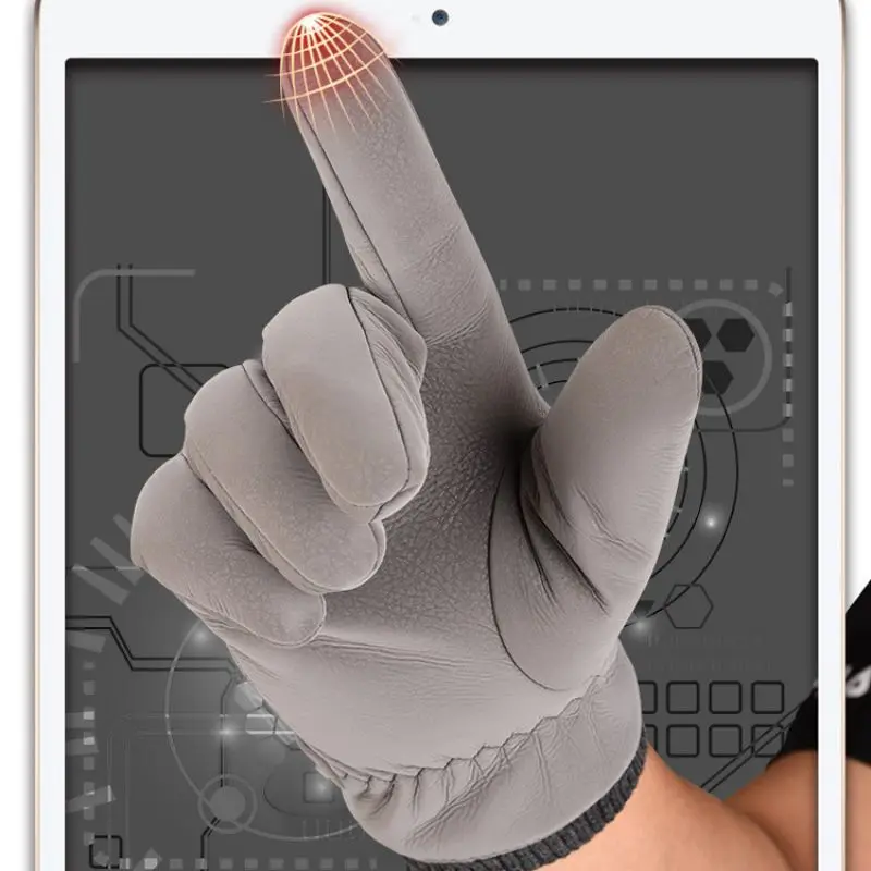 

Winter Full Finger Thick Touch Screen Gloves Windproof Water Resistant Rainproof Fluffy Cycling Gloves New