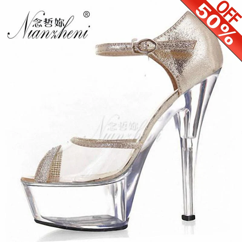 

6 Inch All match Stiletto heels High heels Peep toe Clear Crystal Nightclub Sexy Concise Models Elegant Dress Party Fashion