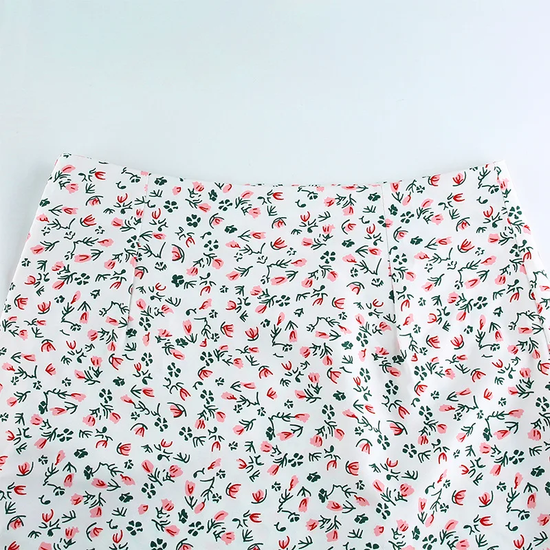

Women Sexy Slim Mini Split Blue Floral Skirt Bodycon Short Slit Cute Skirts Summer 2020 Korean Style Clothes for Girls Ladies