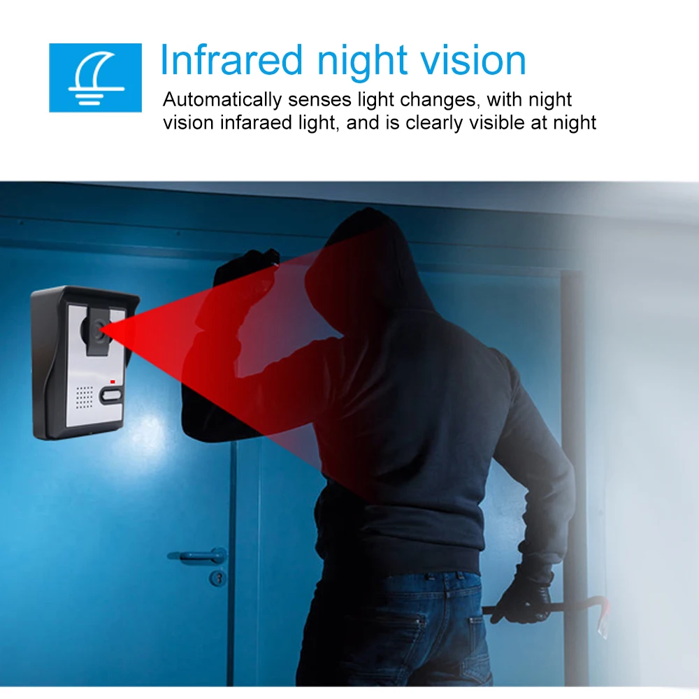 Проводная система видеодомофона 7 дюймов проводной дверной звонок монитор IR CUT