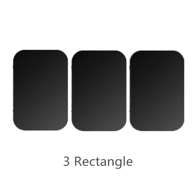 3Rectangle Металлическая Пластина Магнит мобильный стенд Универсальный сменный комплект металлических пластин с клеем для iPhone x магнитный автомобильный держатель для телефона - Цвет: 3Rectangle
