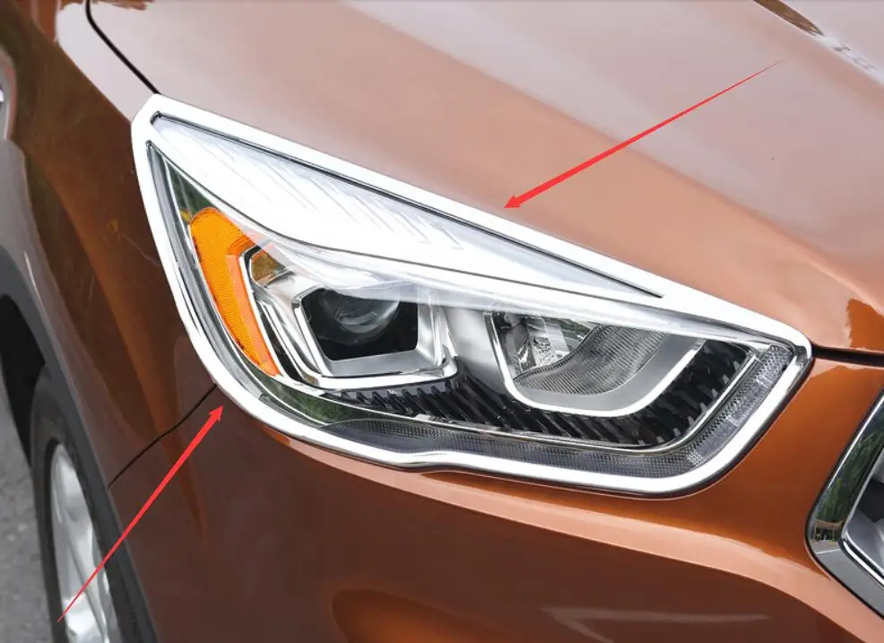 Подходит для 2017 Ford Escape Kuga Хромированная передняя светильник передсветильник