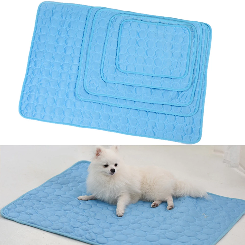 

Large Medium Small Pet Ice Pad Summer Pets Cats Dogs Mats Ice Silk Cool Mat Cooling Blanket Washable Sofa Breathable Pads 1PCS