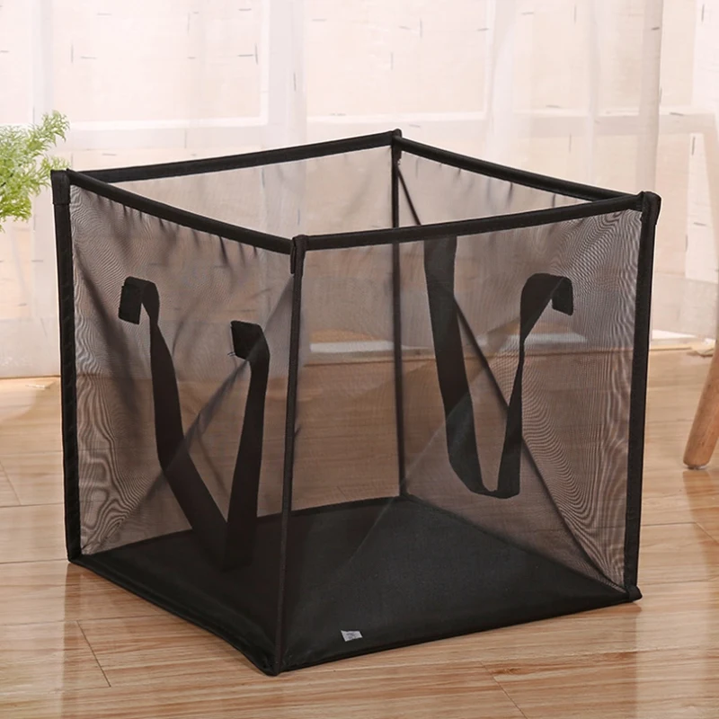 Laundry Basket with Handle Portable Foldable Mesh for Dirty Clothes Cleaning and Storage Children's Room | Дом и сад