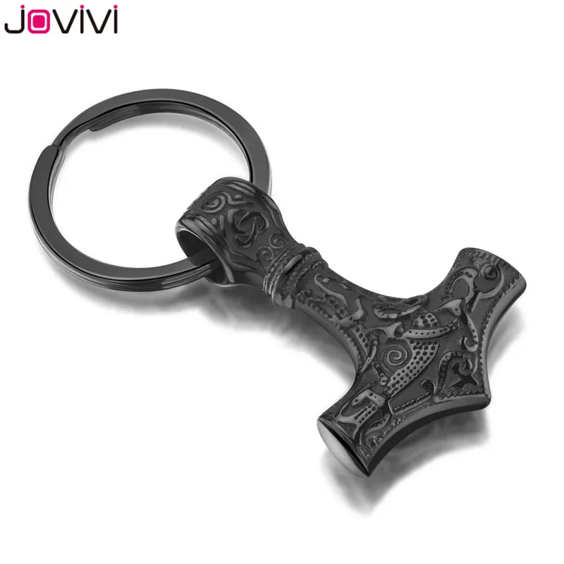 Брелок JOVIVI из нержавеющей стали молот Тора викинги топор оружие Бог войны символ