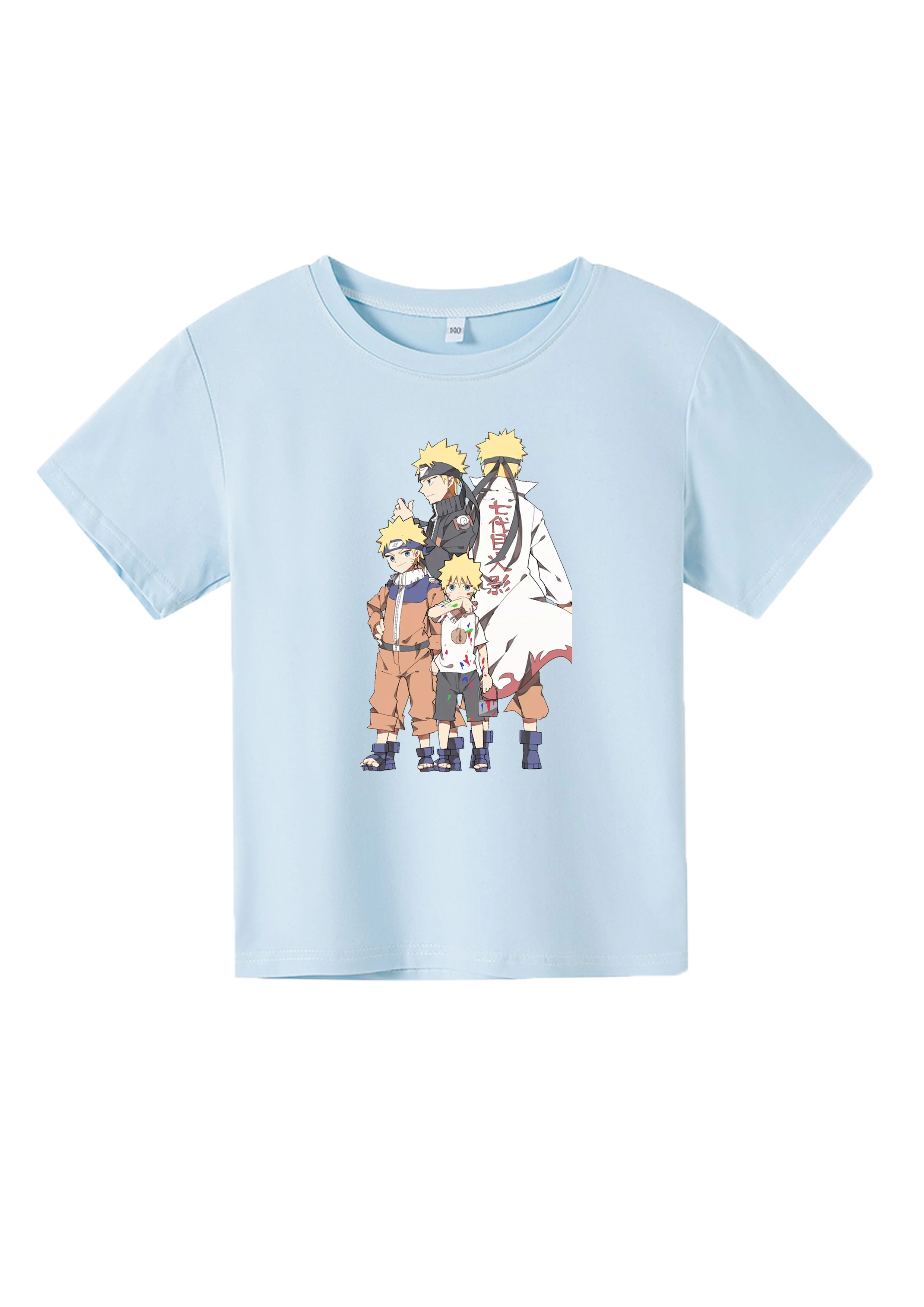 

T-shirt, Uzumaki short sleeve and pure cotton fashion Anime clothes, 2021 Summer Children's clothing, Tops for girls and boys