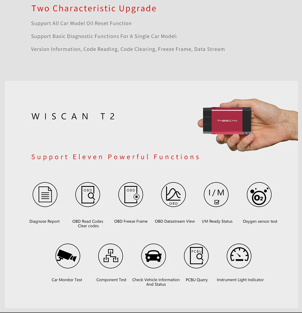 EUCLEIA T2 Bluetooth OBD2 сканер инструмент считыватель кодов портативный Andorid диагностическая коробка полный системы Авто диагностики вин TPMS IMMO