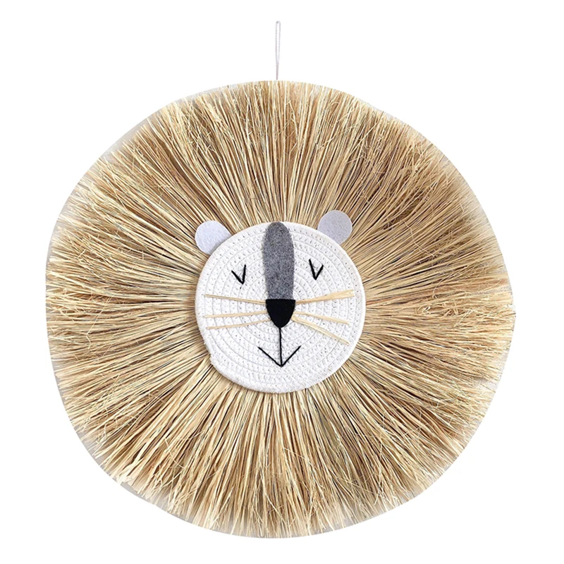 

Подвесные Украшения ручной работы в скандинавском стиле, мультяшный Лев, для детской комнаты, хлопковая нить, тканевое украшение на стену, г...