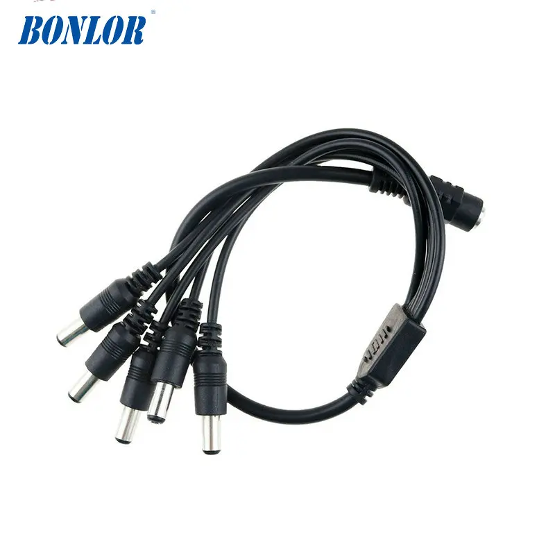 

1 DC Female To 5 Male Plug Power Cord Adapter 2.1X5.5mm Connector Cable Splitter for CCTV Security Camera LED Strip Max 5A Load