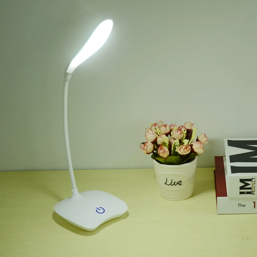 LED лампа настольная 18 светодиодный Перезаряжаемый USB, настольный светильник современный сенсорный переключатель, 3 режима, диммер, светильник для чтения и учебы, настольная лампа для спальни