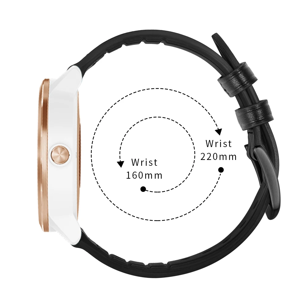 Сменный ремешок для Garmin Vivoactive 3 силиконовый + кожаный браслет Vivomove HR 20 мм