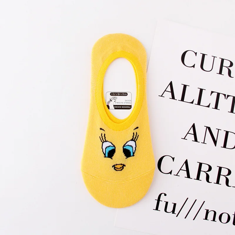 Милые Женские повседневные хлопковые носки с героями мультфильмов Looney Tunes