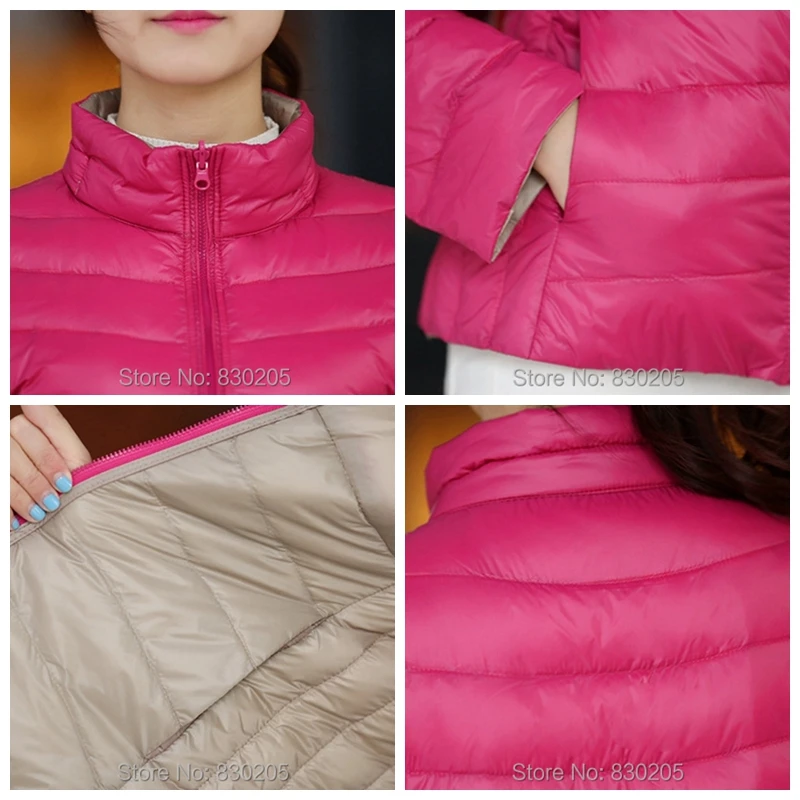 Women Ultra Down Jacket Light Down Jacket Women Feather Double Side Windbreaker Reversible Lightweight Coat Parks