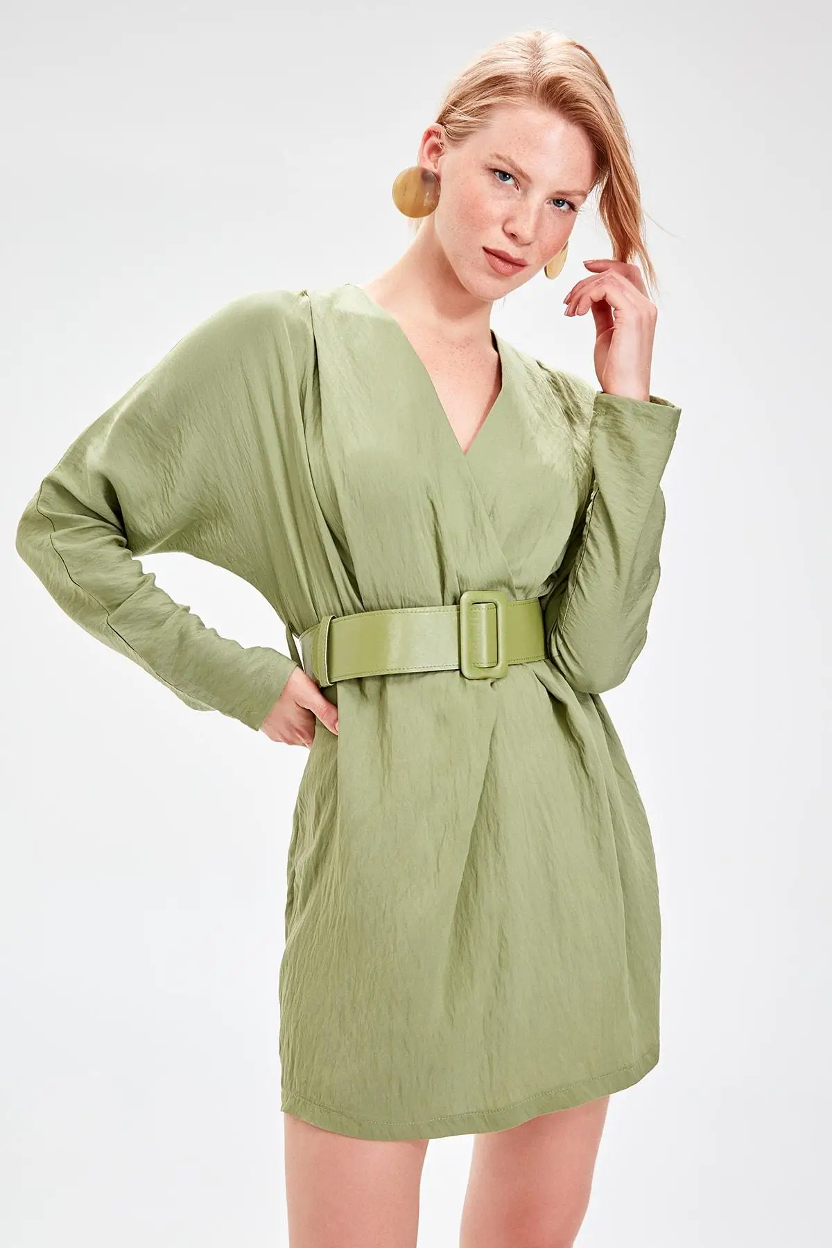 Trendyol Haki Kemerli/платье TOFAW19XM0013|Женские платья| |