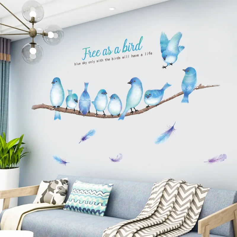

Декоративные самоклеящиеся настенные наклейки с изображением птиц, гостиной, спальни, коридора