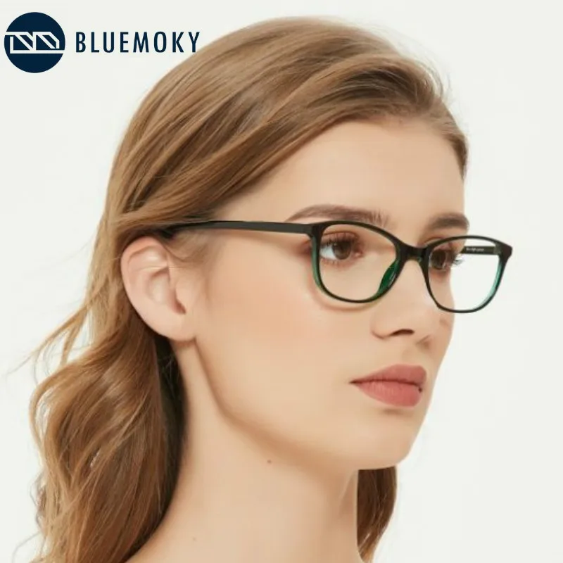 

BLUEMOKY Acetate Anti-blue Ray Glasses Women Clear Lens Optical Myopia Computer Gaming Spectacles Prescription Eyeglasses Frame