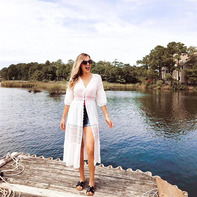Элегантная Женская туника летнее Модное Длинное пляжное платье пикантное