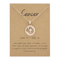 12 horoscope zodiac sign chain women men rosegold constellation pendant necklace aries leo gemini birthday party jewelry gift