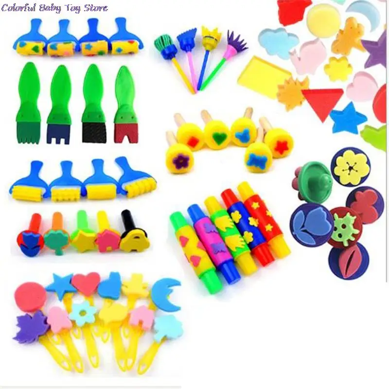 1 Набор сделай сам детская кисть для рисования цветочный штамп малышей Детские