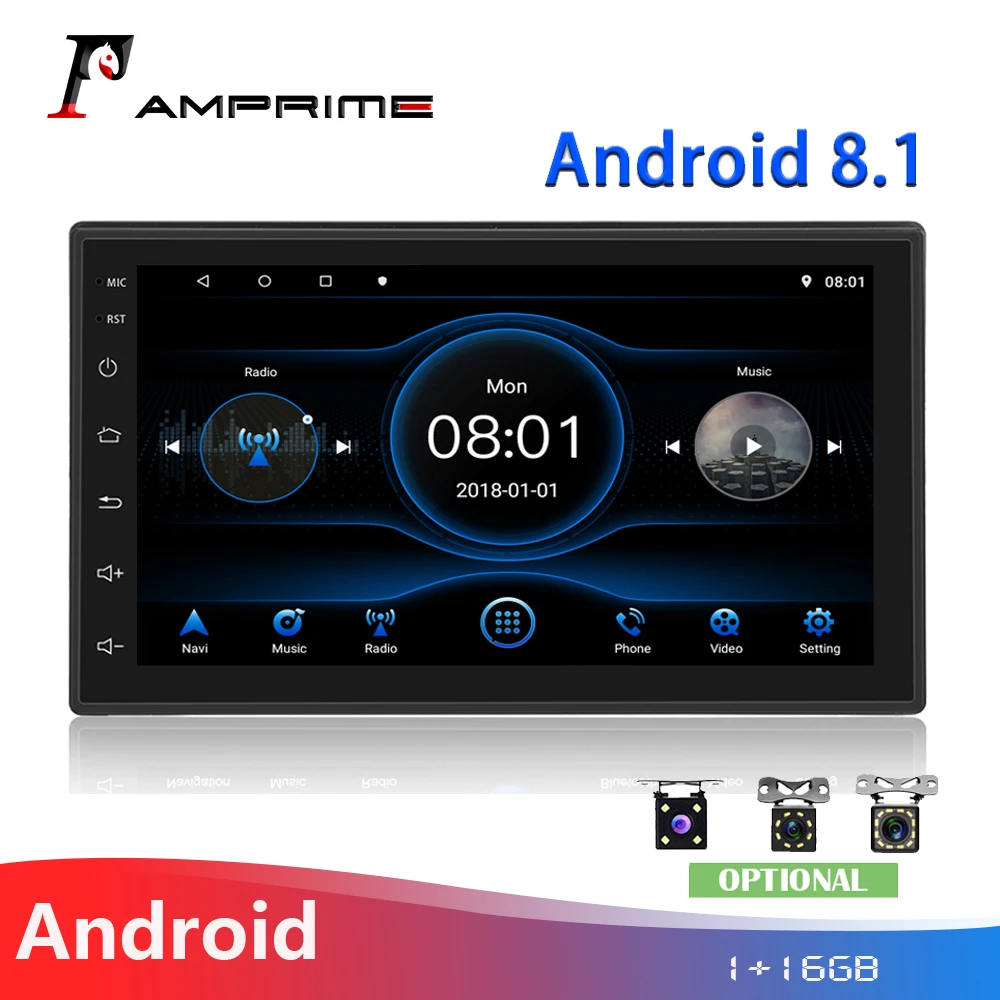 AMPrime Android 2 din 7 &quotавтомобильный мультимедийный Bluetooth Авторадио GPS WIFI MP5 видео плеер