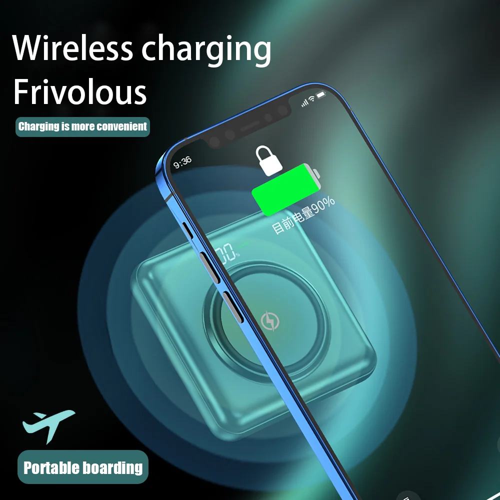 New 10000mAh Mini Fast Charging with Its Own Line Power Bank 10000 Ma Mini Wireless Mobile Power Supply