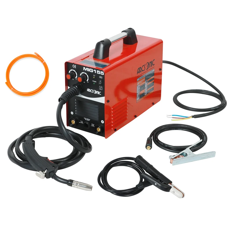 MIG155 IGBT 220V MMA/MIG/флюсовая проволока/сварочный аппарат с твердым проводом портативный MIG сварочный аппарат MMA сварочный аппарат